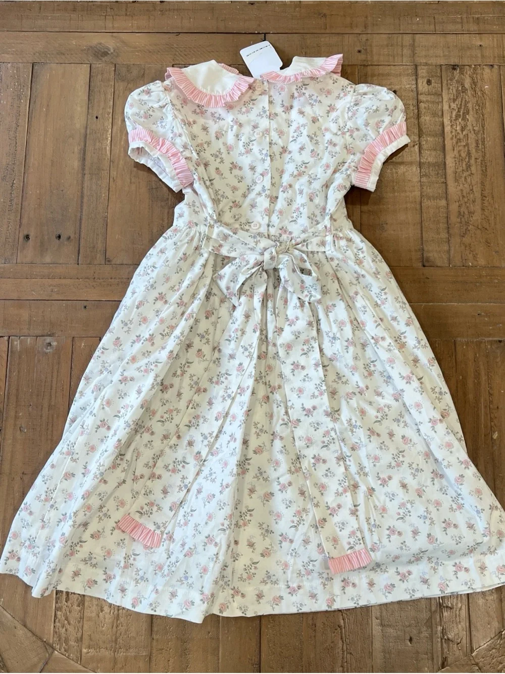Sal & Pimenta Girls Carmo Dress Short Sleeve Floral Design Size 8 NWT Portugal